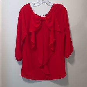 Sugar lips red chiffon blouse large
